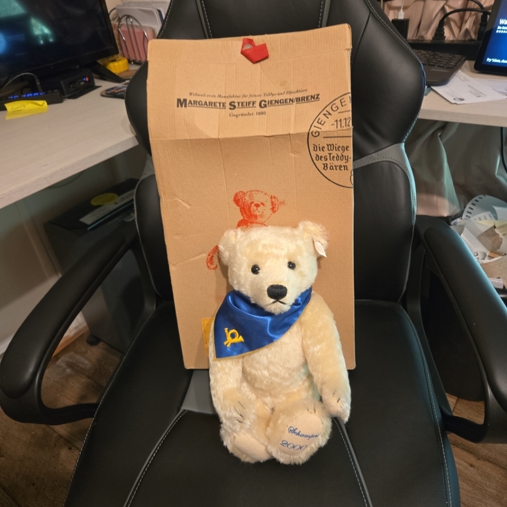 Steiff Teddy‎ Bear with Blue Scarf And Original Box